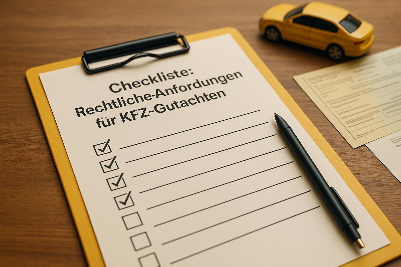 Checkliste: Rechtliche Anforderungen für KFZ-Gutachten