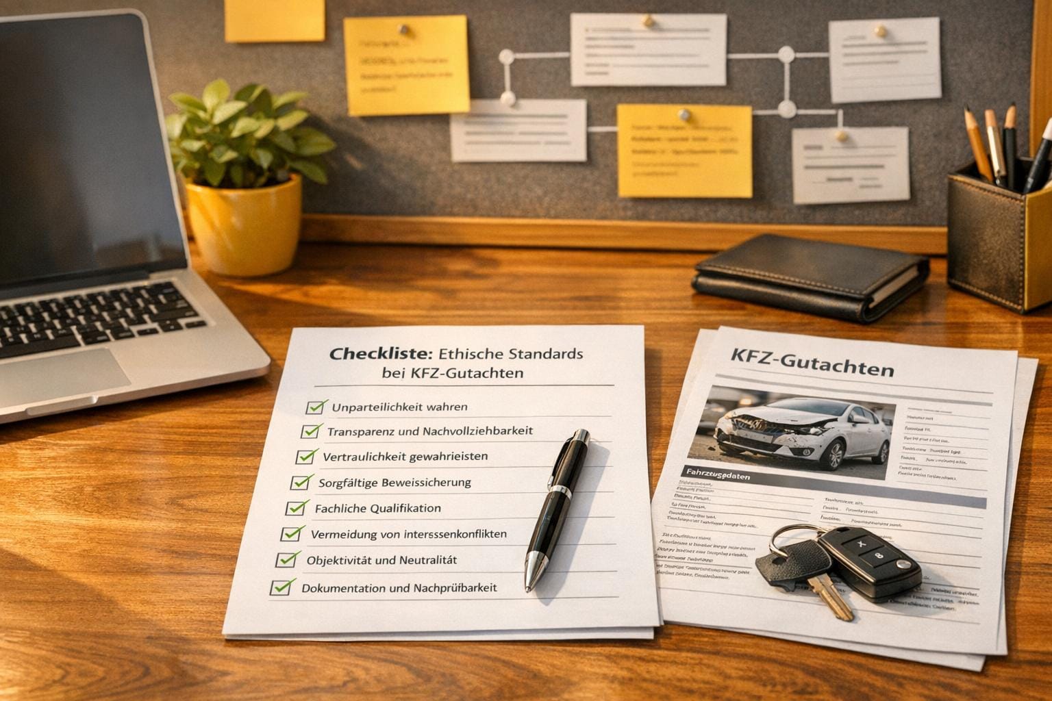 Checkliste: Einhaltung ethischer Standards bei KFZ-Gutachten