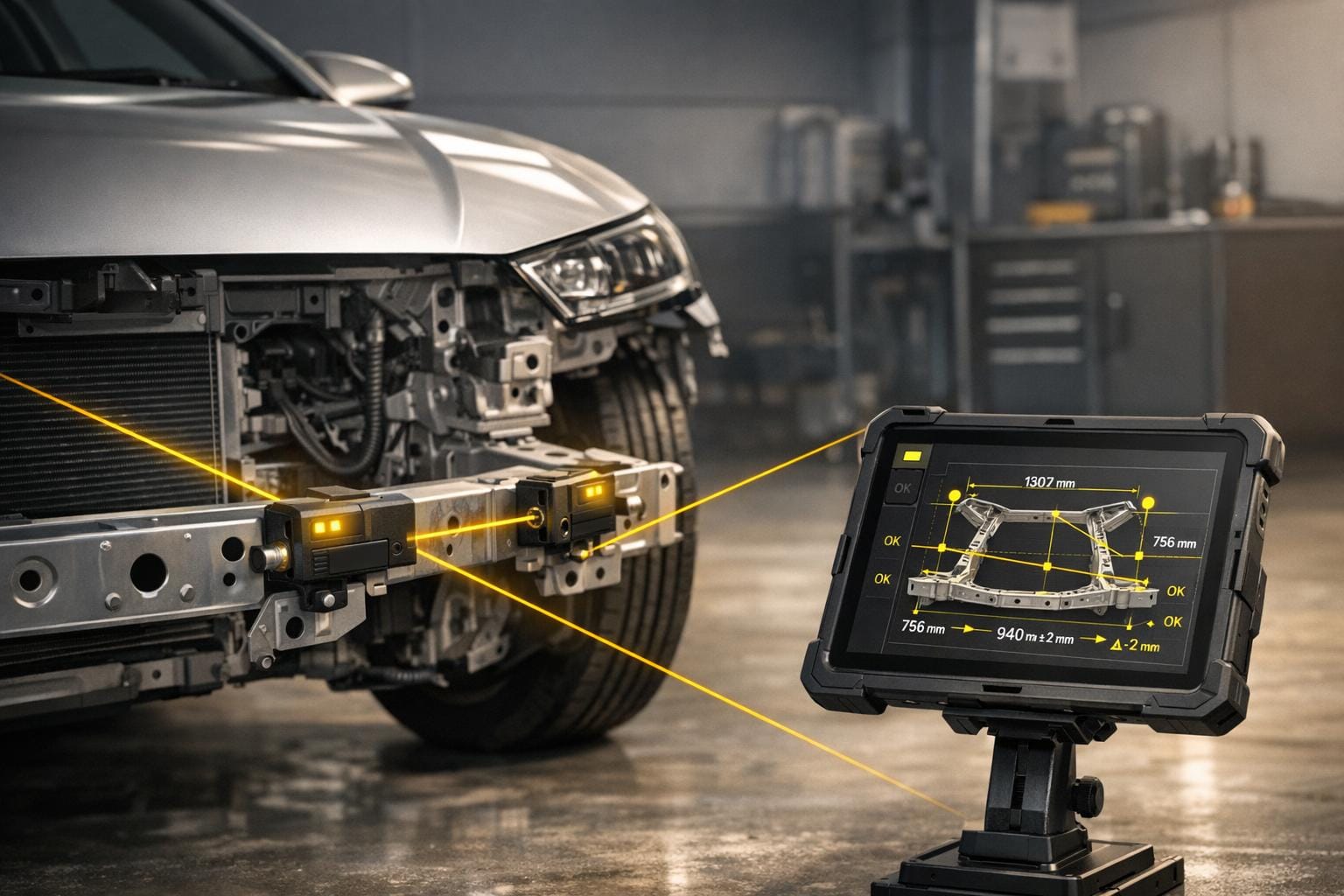 Kabellose Rahmenvermessung: Vorteile für KFZ-Gutachter