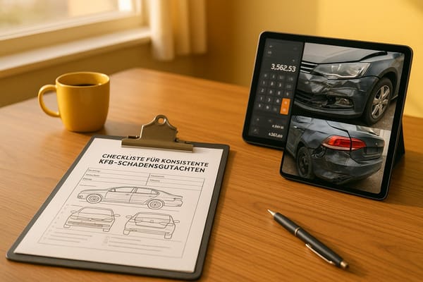 Checkliste für konsistente KFZ-Schadensgutachten