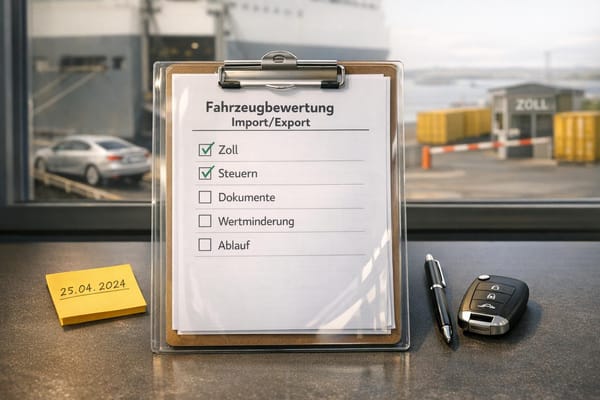 Checkliste: Fahrzeugbewertung bei Import und Export