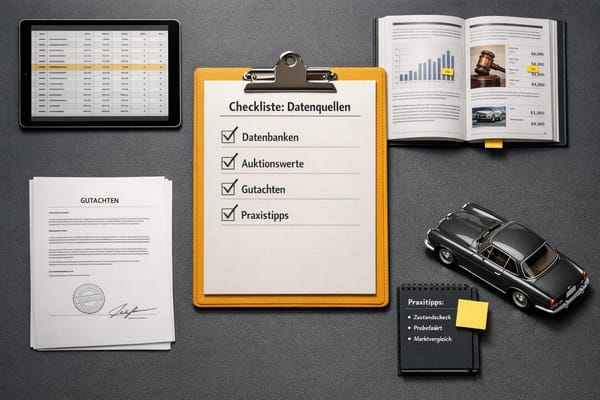 Checkliste: Datenquellen für historische Fahrzeugbewertungen