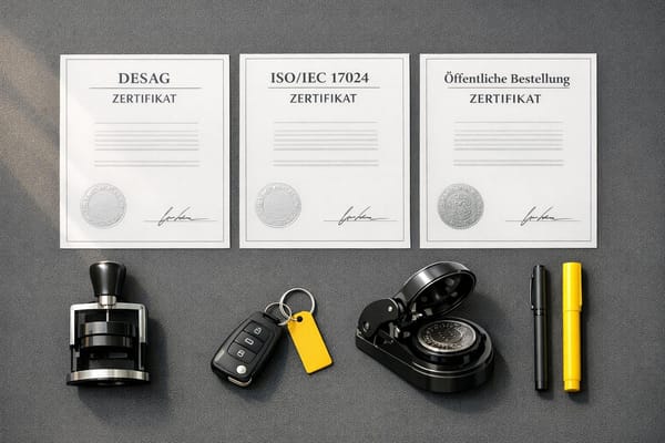Welche Zertifikate brauchen KFZ-Gutachter?